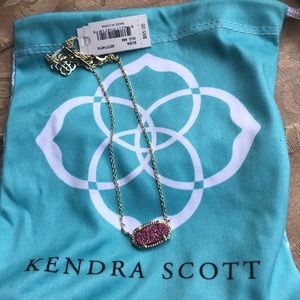 KENDRA SCOTT ELISA necklace w pink/magenta druzy.